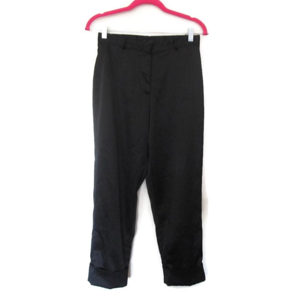 y2k the limited black satin cocktail formal pants size 6 small